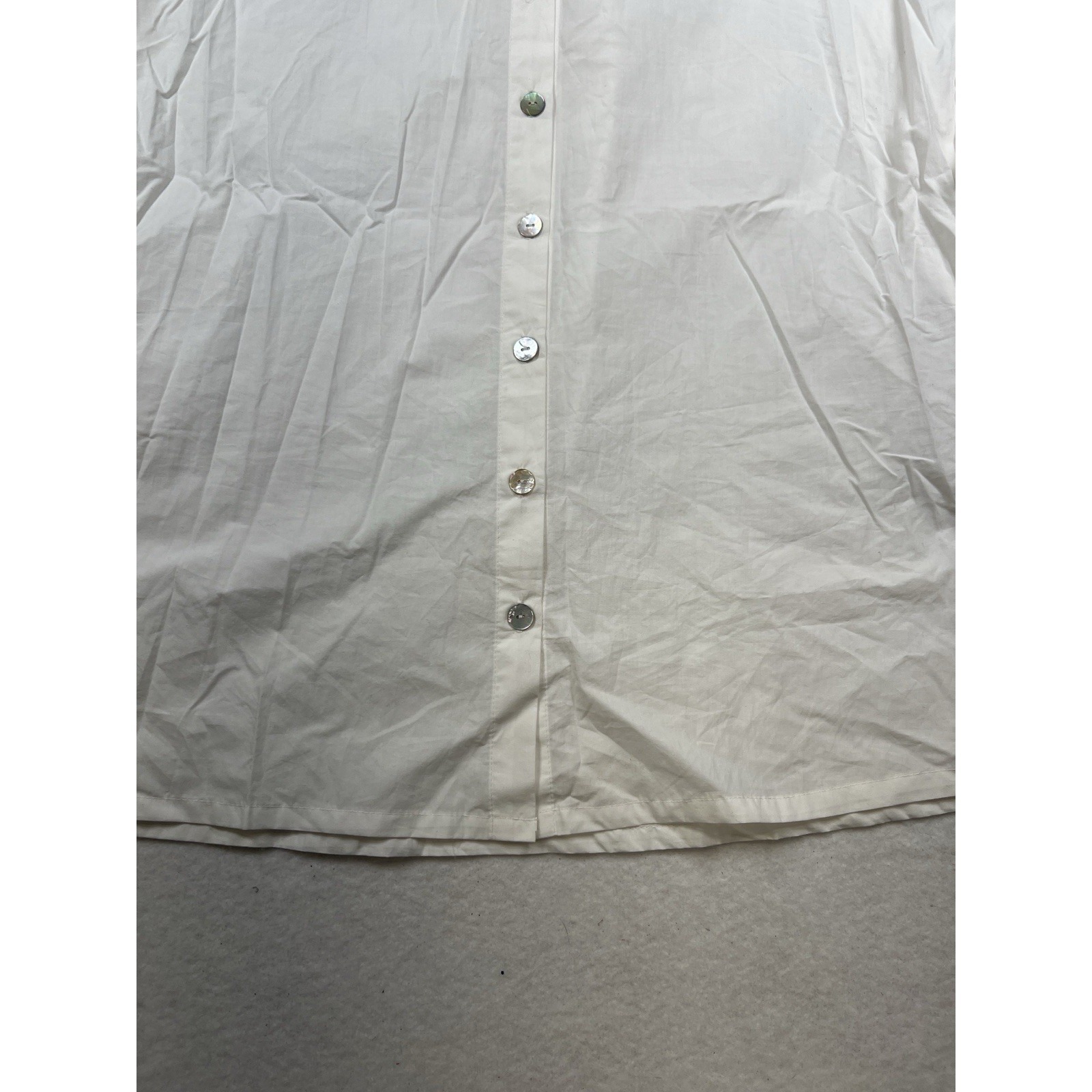 Honest Cotton White Button Up Shirt Dress One Size Euc — image 5 of 8